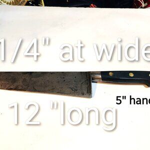 VINTAGE SABATIER TRUMPET CARBON STEEL  CHEF COOK KNIFE 12 inches